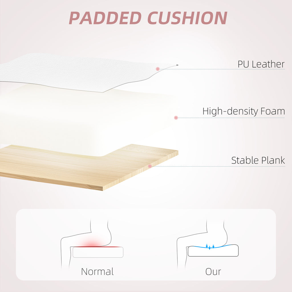 PU Leather Office Chair, Executive Desk Chair with Headrest, Foot Rest, Swivel Wheels, Reclining Computer Chair, White
