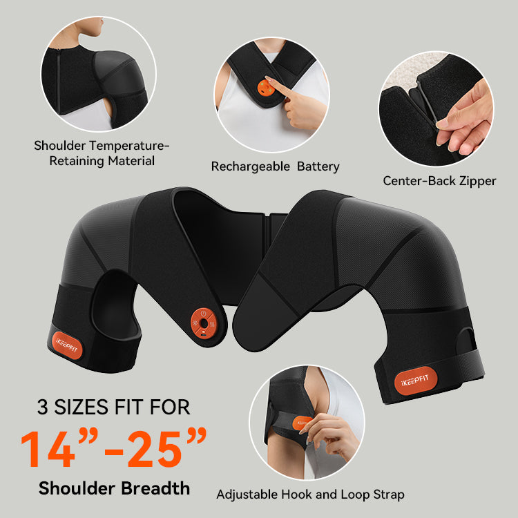 Premium Cordless Shoulder Massager with FIR Heating & Vibration Therapy