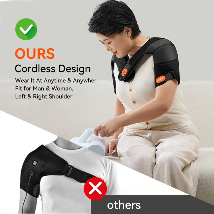 Premium Cordless Shoulder Massager with FIR Heating & Vibration Therapy