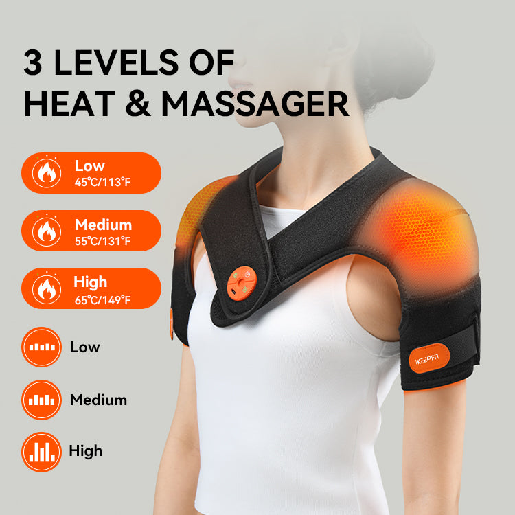 Premium Cordless Shoulder Massager with FIR Heating & Vibration Therapy
