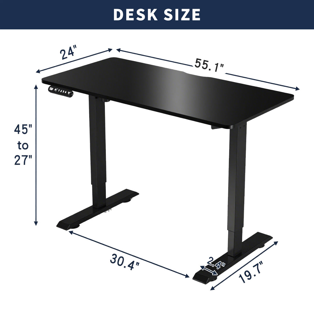 Electric Standing Desk Height Adjustable Desk For Home And Office Computer Table Gaming Desk Modern Luxiury Table 55  Lift-up Desk