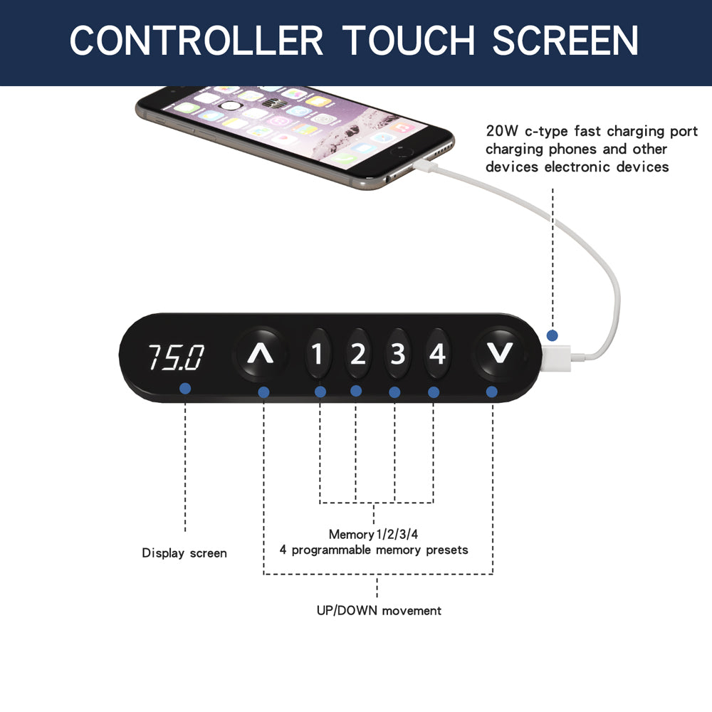 Electric Standing Desk Height Adjustable Desk For Home And Office Computer Table Gaming Desk Modern Luxiury Table 55  Lift-up Desk