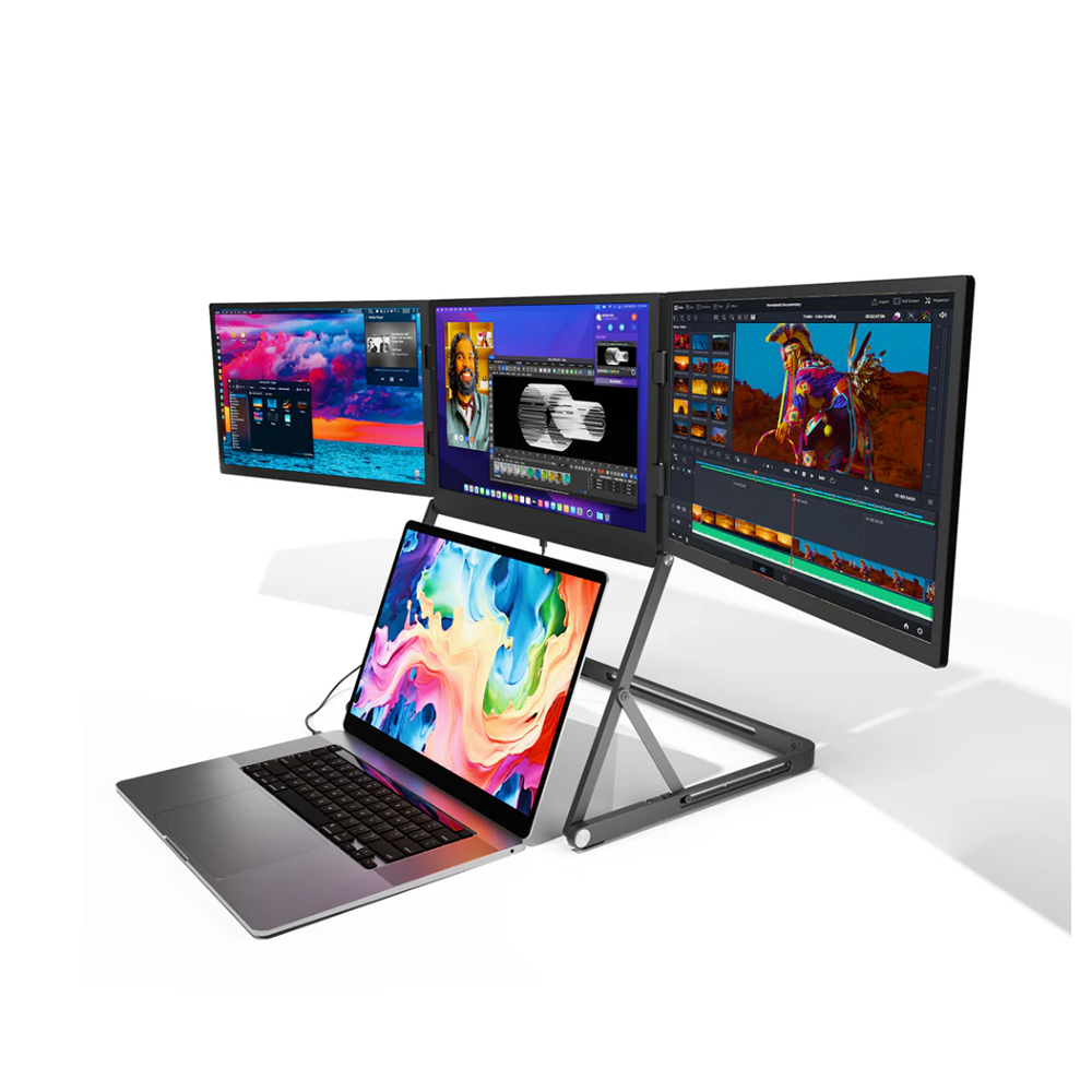 Triple Screen 15.6″ Portable Foldable Monitor — Multi‑Display Expansion for Laptop & PC
