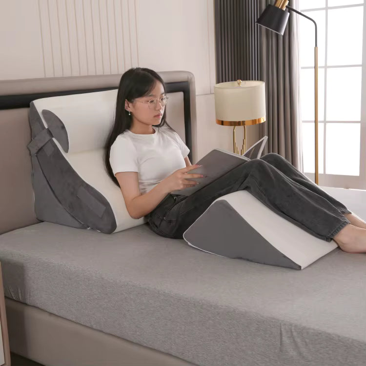 Adjustable Foam Wedge Pillow Set — Ergonomic Back & Relax Support Pillow for Bed & Chair