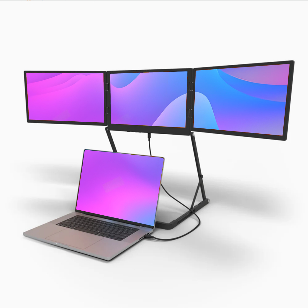 Triple Screen 15.6″ Portable Foldable Monitor — Multi‑Display Expansion for Laptop & PC