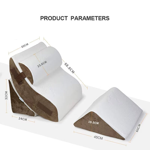 Adjustable Foam Wedge Pillow Set — Ergonomic Back & Relax Support Pillow for Bed & Chair