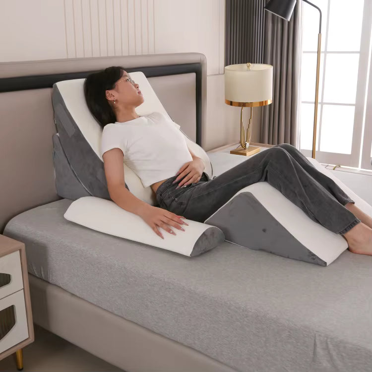 Adjustable Foam Wedge Pillow Set — Ergonomic Back & Relax Support Pillow for Bed & Chair