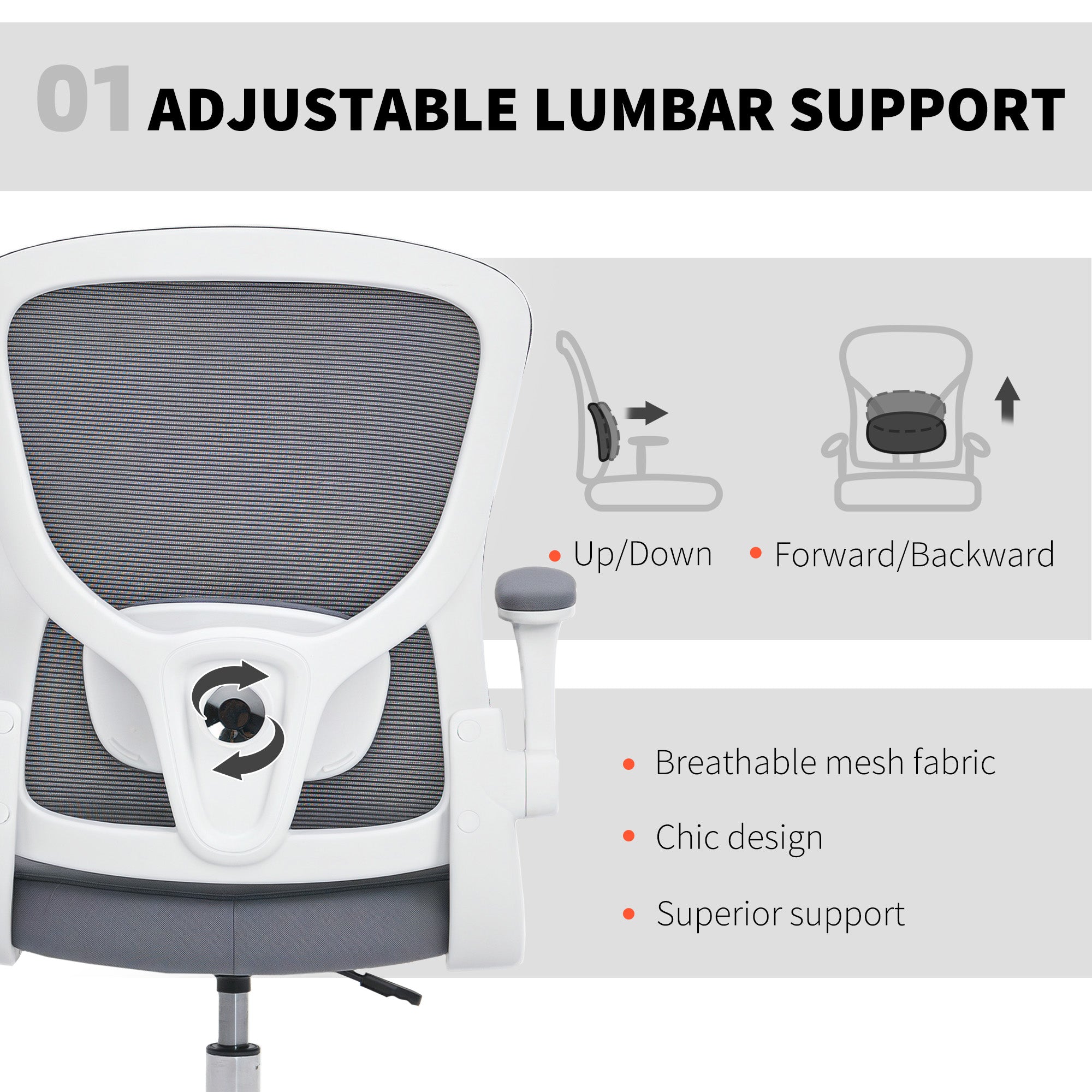 Draughtsman Chair, With Adjustable Lumbar - Charcoal Grey