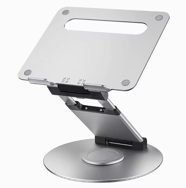 Height & Angle Adjustable Ergonomic Laptop Stand — 360° Rotating Sit‑to‑Stand Desk Extension