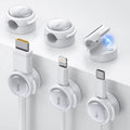 Lamicall 6‑Pack Rotatable Spring Cable Organizer Clips — Desk Cord Management Set